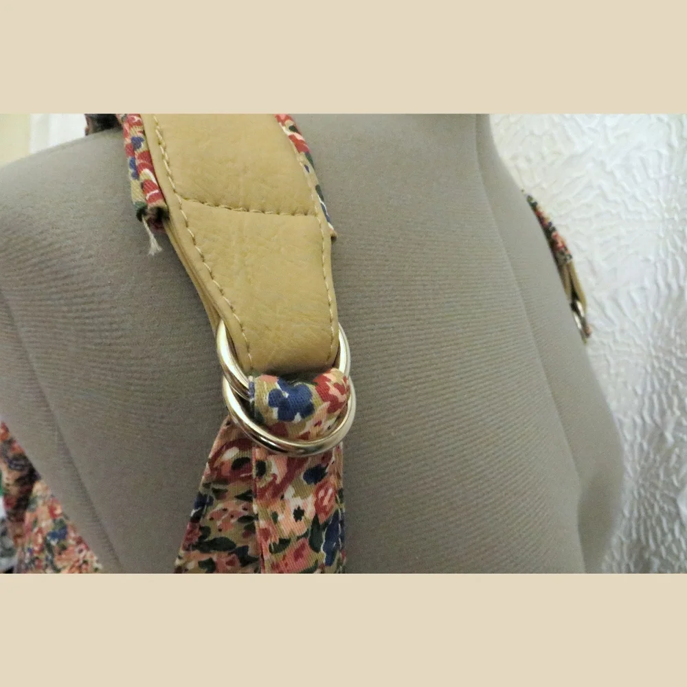 Candies Floral Glitter Faux Leather Vegan Backpack New